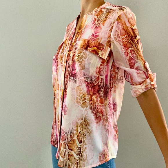 Calvin Klein Ladies Snake print Blouse size XS - Picture 9 of 13